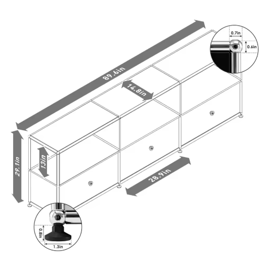Modern TV Stand Storage File Cabinet With Metal Frame for Living Room Bedroom Office Book Shelf Bedside Table