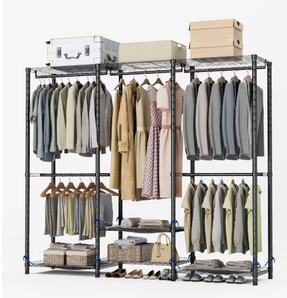 Clothes Rack Storage Organizer Wardrobe Hanging Clothes Freestanding Portable Heavy Duty 960 lb for Cloakroom Bedroom Entrances