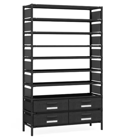 bookshelf with 4 Bins Drawers for Closet Entryway, Vertical Shoe Racks Free Standing wardrobes, clothes rack