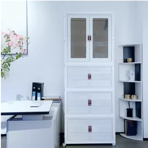 27.56 Inches 1 Pcs Folding Wardrobe + 3 Pcs Folding Boxes Easy Installation Wardrobe Hanging Storage Cabinet Bedroom Clothes
