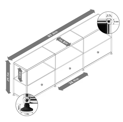 Modern TV Stand Storage File Cabinet With Metal Frame for Living Room Bedroom Office Book Shelf Bedside Table