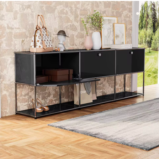 Modern TV Stand Storage File Cabinet With Metal Frame for Living Room Bedroom Office Book Shelf Bedside Table