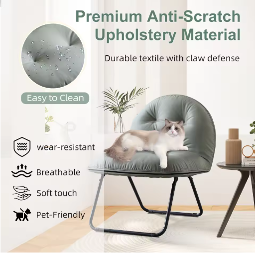 EBELLO Portable Portable Folding Chair with Upholstered Living Room Portable Lounge Chair