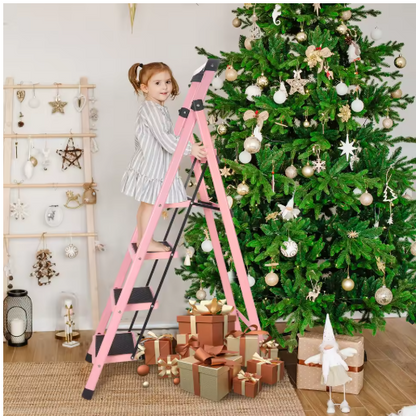 Multifunctional Kitchen Step Stool Safety Folding Ladders Carbon Steel Thickened Indoor Herringbone Stair Telescopic Ladder