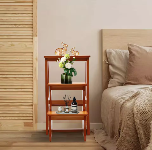 3-Step Folding Library Ladder Chair Lightweight Portable Multifunctional Step Stool for Household