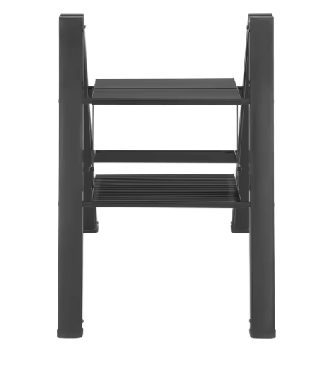 Foldable 2-Step Ladder, Portable Folding Step Stools, Multi-Use Storage Shelf, Plant Pot Holder, for Kitchen, Balcony, Garden