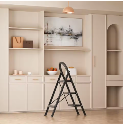 3 Step Ladder, Strong Load Capacity, Folding Household Climbing Ladder, Non-Slip, Heavy Duty Step Stool For Installing Light