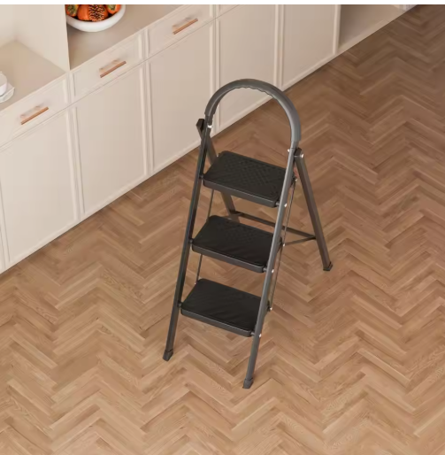 3 Step Ladder, Strong Load Capacity, Folding Household Climbing Ladder, Non-Slip, Heavy Duty Step Stool For Installing Light