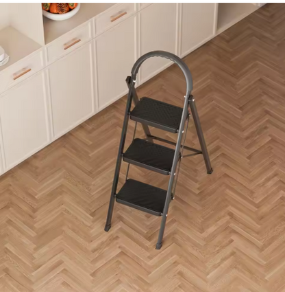 3 Step Ladder, Strong Load Capacity, Folding Household Climbing Ladder, Non-Slip, Heavy Duty Step Stool For Installing Light