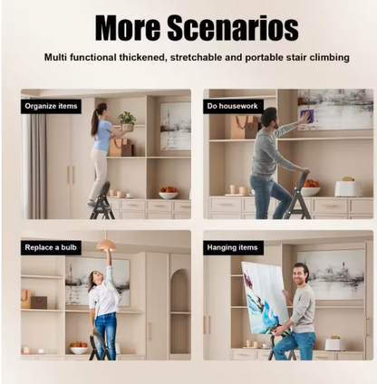 3 Step Ladder, Strong Load Capacity, Folding Household Climbing Ladder, Non-Slip, Heavy Duty Step Stool For Installing Light