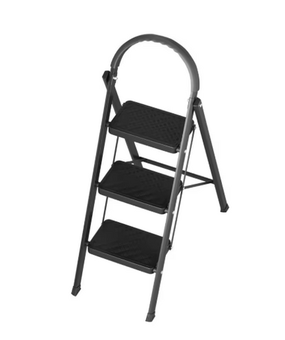 3 Step Ladder, Strong Load Capacity, Folding Household Climbing Ladder, Non-Slip, Heavy Duty Step Stool For Installing Light