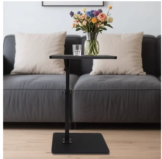 C Shaped Living Room Side Table Sofa Side Cabinet Mobile Coffee Table Simple Bedroom Bedside Table With Wheels 40x30x(45-80)cm