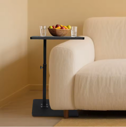 C Shaped Living Room Side Table Sofa Side Cabinet Mobile Coffee Table Simple Bedroom Bedside Table With Wheels 40x30x(45-80)cm