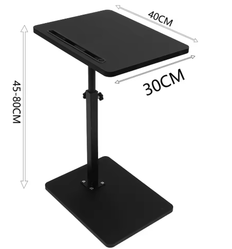 C Shaped Living Room Side Table Sofa Side Cabinet Mobile Coffee Table Simple Bedroom Bedside Table With Wheels 40x30x(45-80)cm