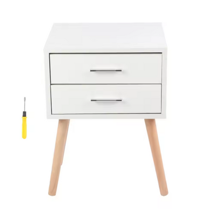 End Tables Storage Unit Bedside Table Stable Bedside Table with Two Drawers Floor Cabinet Bedroom Nightstand Storage Organizer