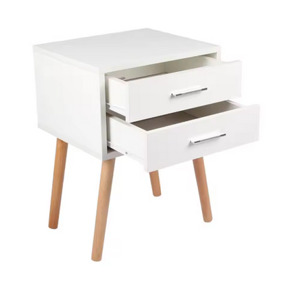 End Tables Storage Unit Bedside Table Stable Bedside Table with Two Drawers Floor Cabinet Bedroom Nightstand Storage Organizer