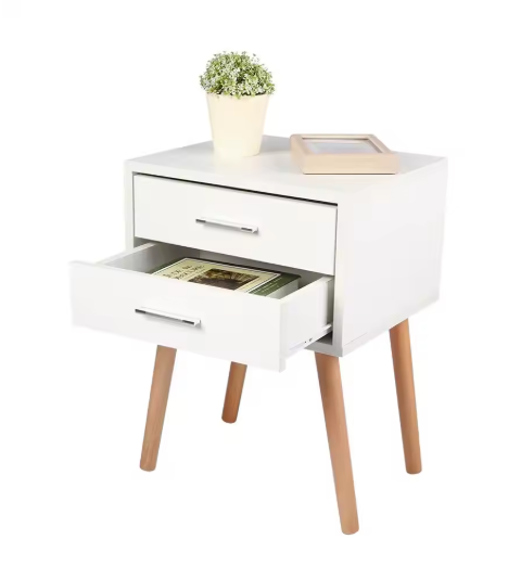 End Tables Storage Unit Bedside Table Stable Bedside Table with Two Drawers Floor Cabinet Bedroom Nightstand Storage Organizer