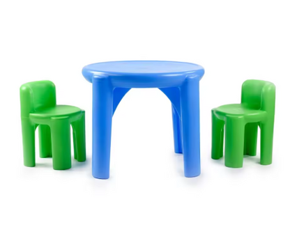 Multi-Color Activity Table and Chair Set Kids Includes Two Chairs Lightweight Durable Easy to Clean Ideal Snacks Crafts Learning
