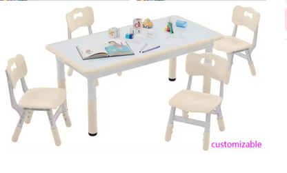 Toddler Table and Chairs Set, Graffiti Desktop, Children Activity Table for Daycare, Classroom, Home