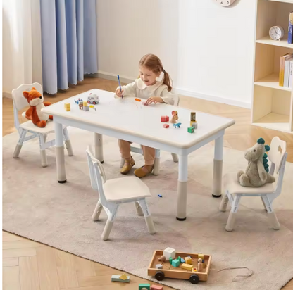 Toddler Table and Chairs Set, Graffiti Desktop, Children Activity Table for Daycare, Classroom, Home