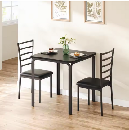 Dining Table for 2 Space Saving Dining Table Set for Small Spaces 3 Piece Dining Table Set & Metal Steel Frame for Dining Room