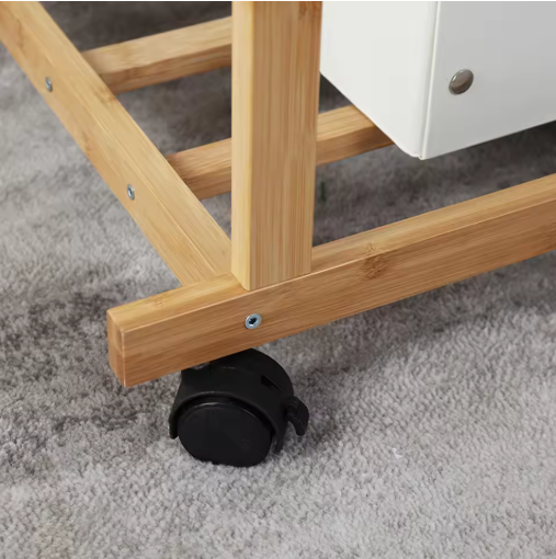 Bamboo Clothes Rack Portable Extra Large Garment Rack Storage Box Shelves For Entryway and Bed Room