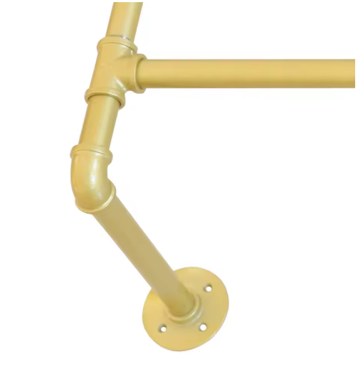 Gold Wall Mounted Garment Rack,Pipe Clothing Rack Rod Garment,Freestanding Shelf Pipeline Vintage Display Rack