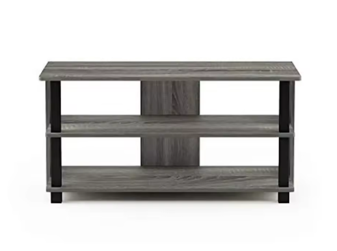 TV Stand 3-Tier Shelf Small Spaces Living Room Lightweight French Oak/Black 32" TV Stand
