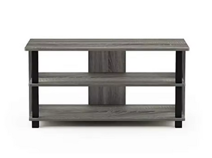 TV Stand 3-Tier Shelf Small Spaces Living Room Lightweight French Oak/Black 32" TV Stand