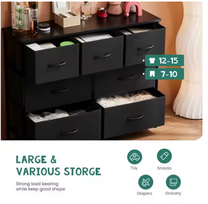 Dresser for bedroom 7 storage Spaces, assembled wardrobe lockers, bedroom furniture lockers