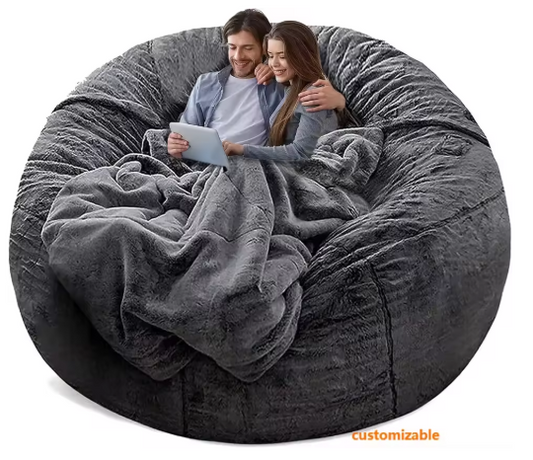 Bean Bag Chair Cover Without Filler,Big Round Soft Fluffy PV Velvet Washable Bean Bag Lazy Sofa Bed Cover for Adults
