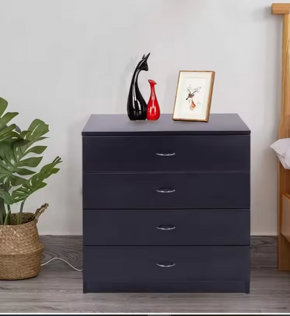 New 4 Drawer Chest Dresser Clothes Storage Bedroom Furniture Cabinet Black