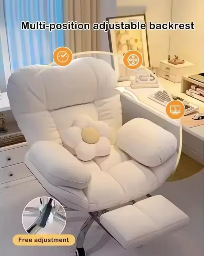 Dark Gray Recliner Gaming Chair - Home Office Desk Chair with Lift, Comfortable Armchair for Living Room & Bedroom