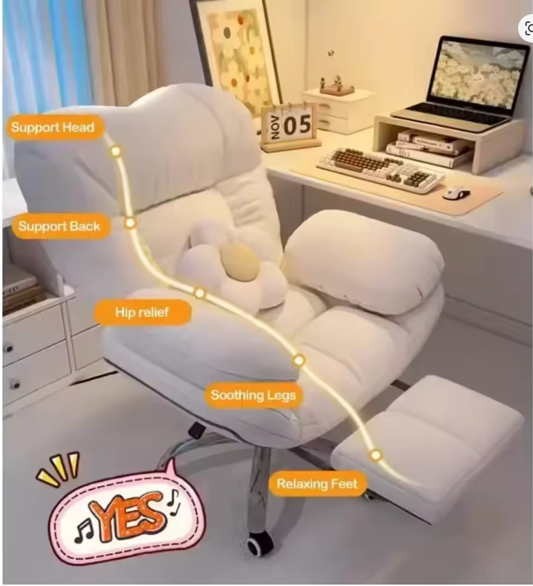 Dark Gray Recliner Gaming Chair - Home Office Desk Chair with Lift, Comfortable Armchair for Living Room & Bedroom