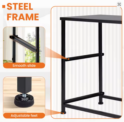 JHK Nightstand Bedside Coffee Sofa Tea Table Storage Closet Chest Clothes Display For Bedroom 2 Fabric Drawers Cabinet Furniture