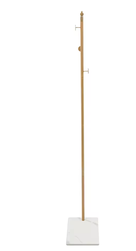 L-shape Freestanding Coat Rack Wear-Resistant Large Capacity Clothes Hanger with Sturdy Base for Hallways/Living Rooms