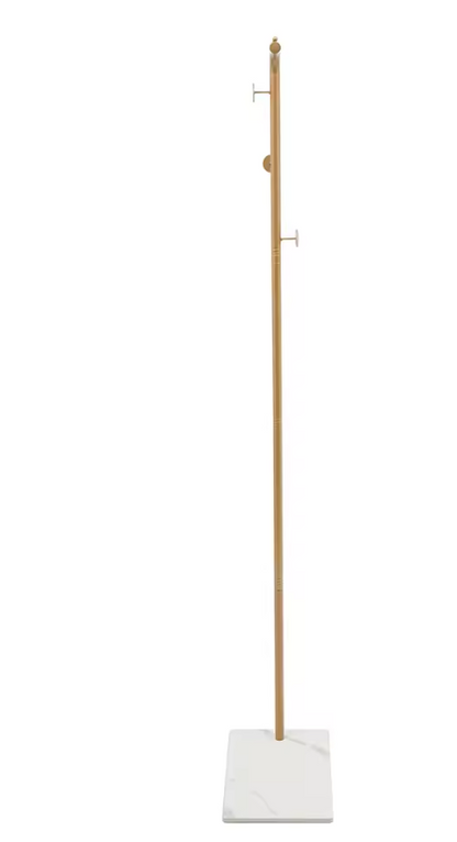 L-shape Freestanding Coat Rack Wear-Resistant Large Capacity Clothes Hanger with Sturdy Base for Hallways/Living Rooms