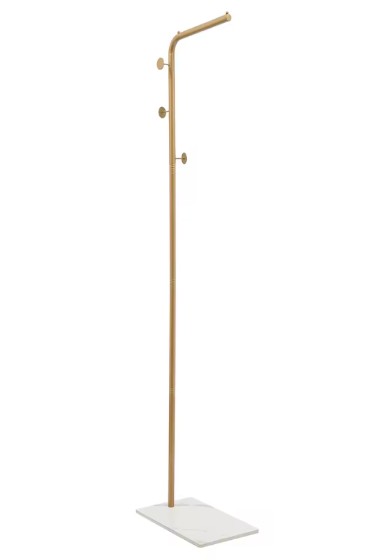 L-shape Freestanding Coat Rack Wear-Resistant Large Capacity Clothes Hanger with Sturdy Base for Hallways/Living Rooms