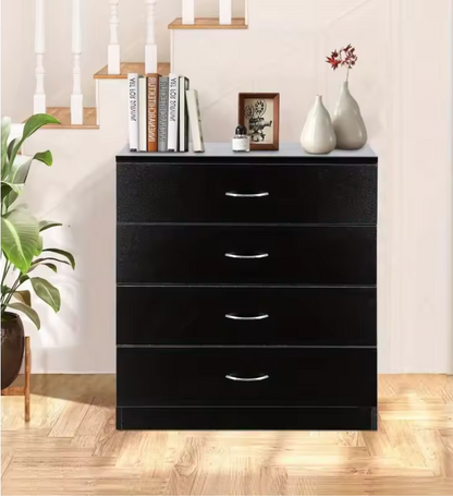 New 4 Drawer Chest Dresser Clothes Storage Bedroom Furniture Cabinet Black
