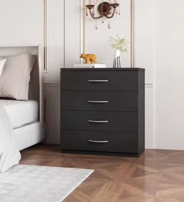 New 4 Drawer Chest Dresser Clothes Storage Bedroom Furniture Cabinet Black